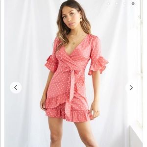 *NWT* LOVE, FIRE LA - polka dot mini dress